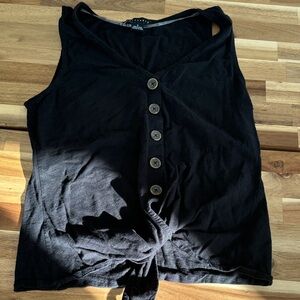 Sanctuary Black Button-Front Tank Top